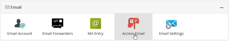 Accéder à l'Email panneau Webuzo