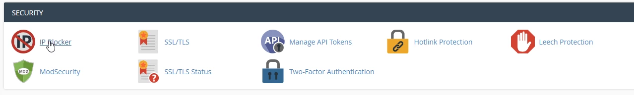 Accesare ip Blocker din cPanel
